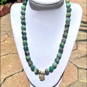 Men’s Beaded Necklace with Ethiopian Cross charm
